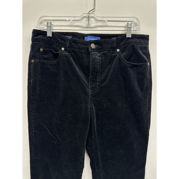 Talbots Women Corduroy Jeans Black 8 High Rise Straight Leg Closet Staple - Picture 3 of 12